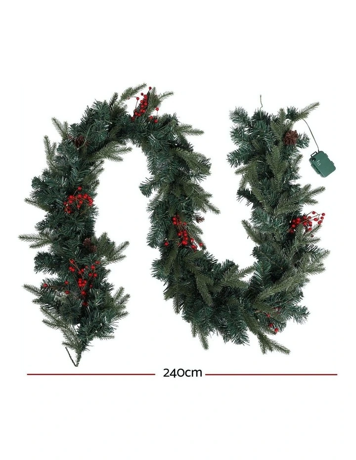 Christmas Garland with Ornament Lights Decor 2.4m image 3