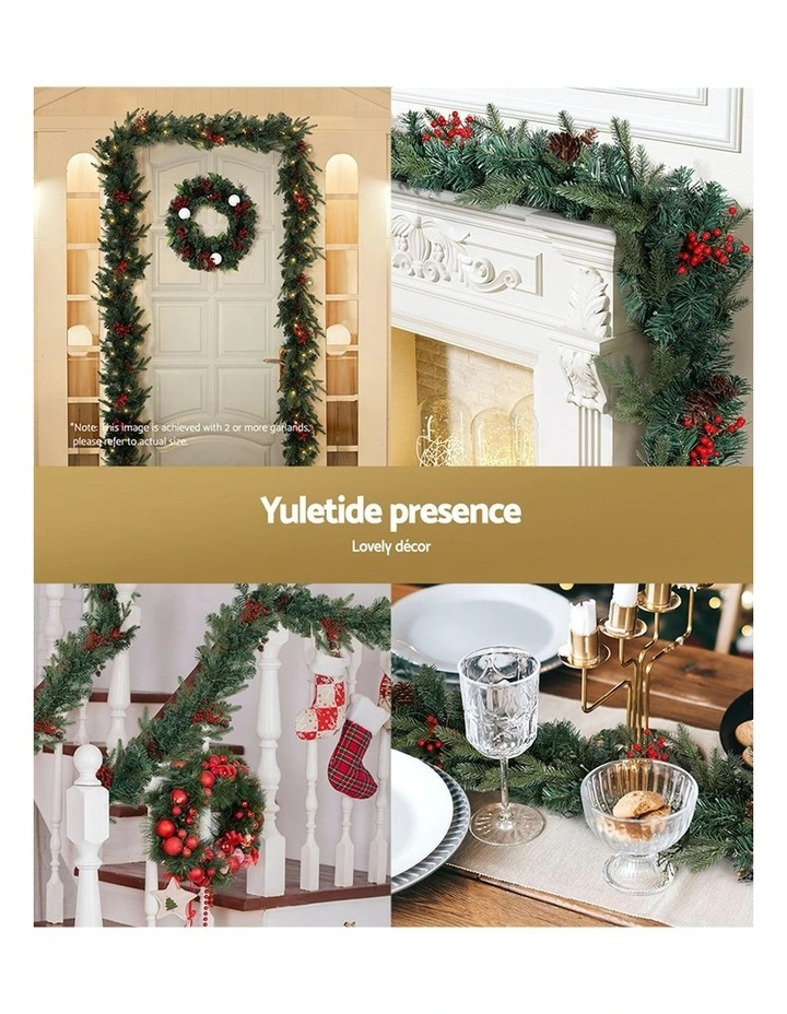 Christmas Garland with Ornament Lights Decor 2.4m image 7
