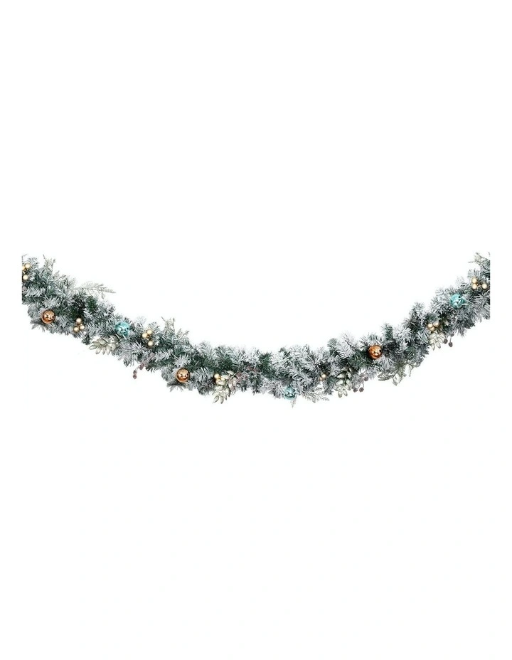 Pre-Lit Christmas Garland with Decor 2.7m image 2