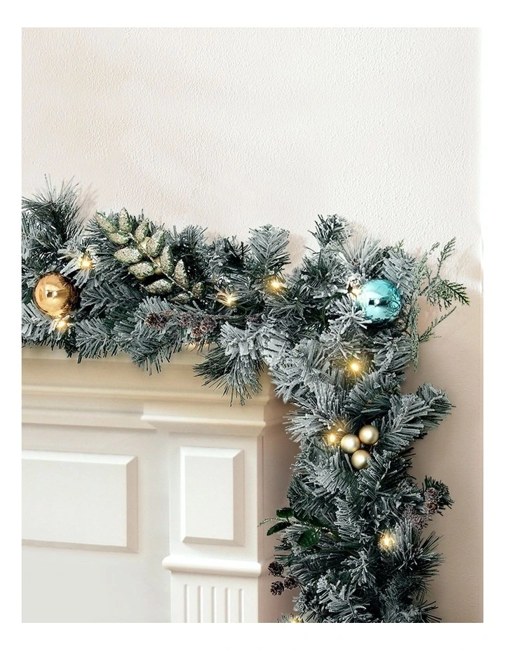 Pre-Lit Christmas Garland with Decor 2.7m image 4