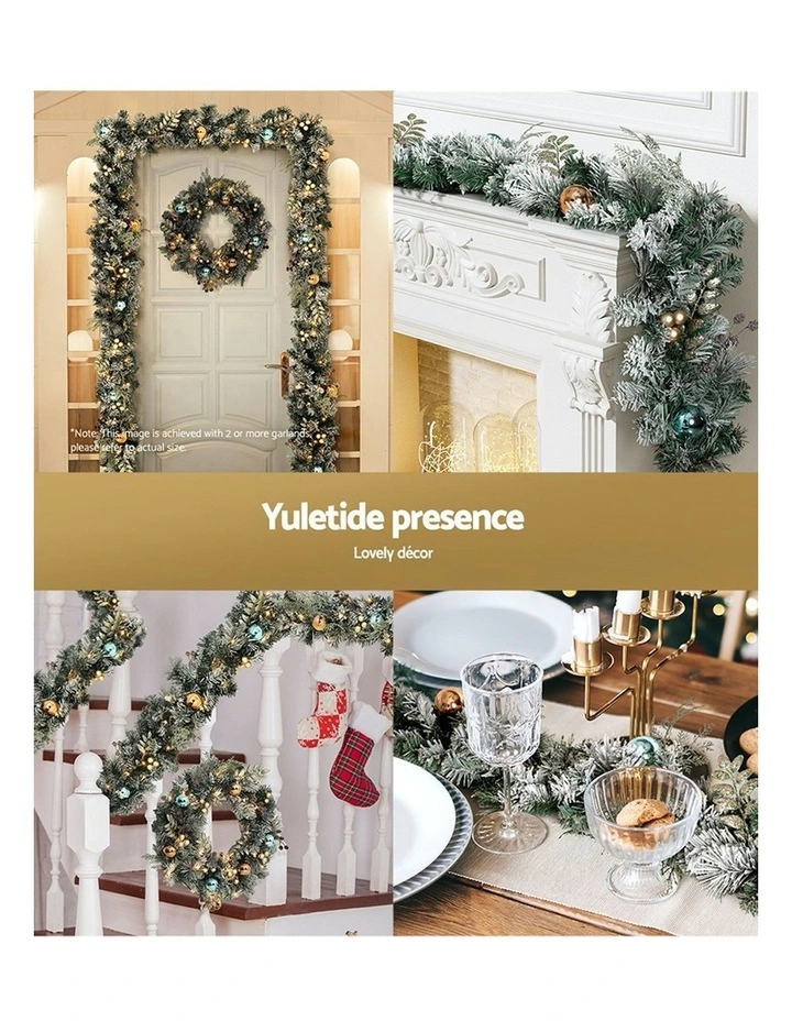 Pre-Lit Christmas Garland with Decor 2.7m image 7