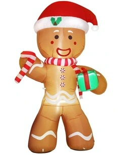 Christmas Illuminated Inflatable Gingerbread Man Decorations 2.4m