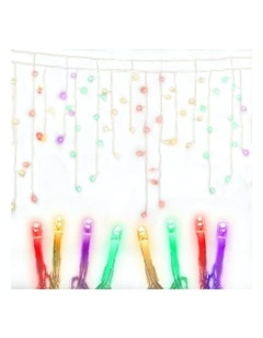 Solar Christmas Icicle String Lights 12.5M in Multi Colour