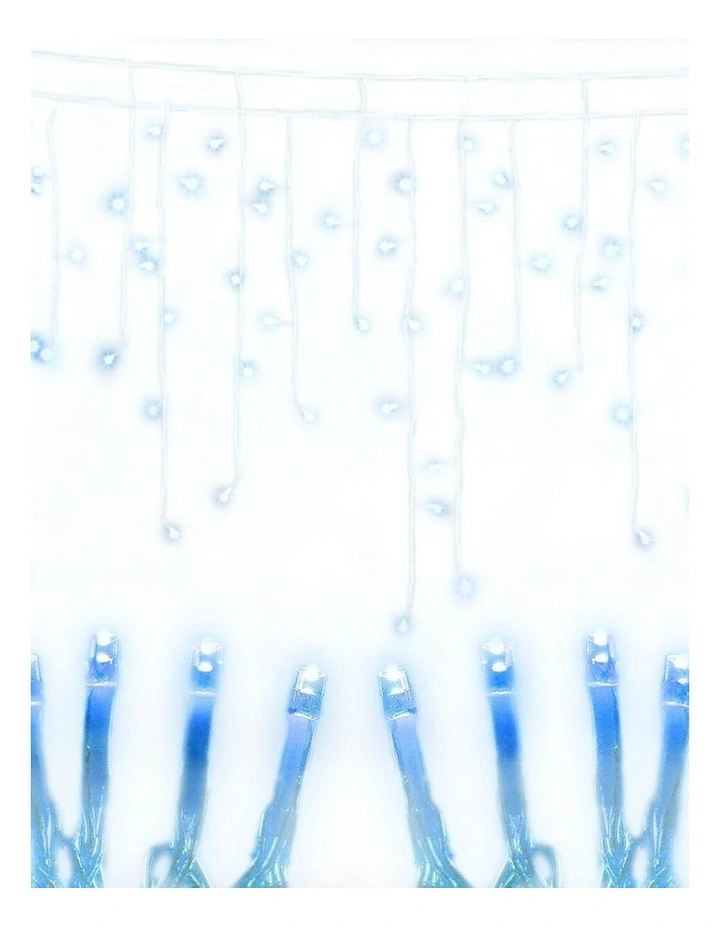 800 LED Christmas Icicle Lights 20M in Blue White Decor image 1