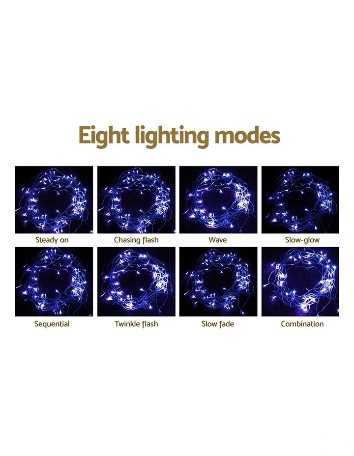 800 LED Christmas Icicle Lights 20M in Blue White Decor image 6