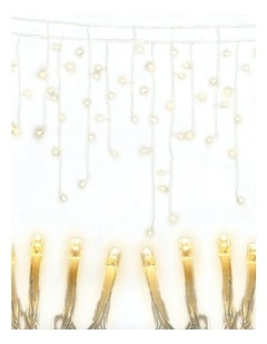 800 LED Christmas Icicle Lights 20m in Warm White Decor