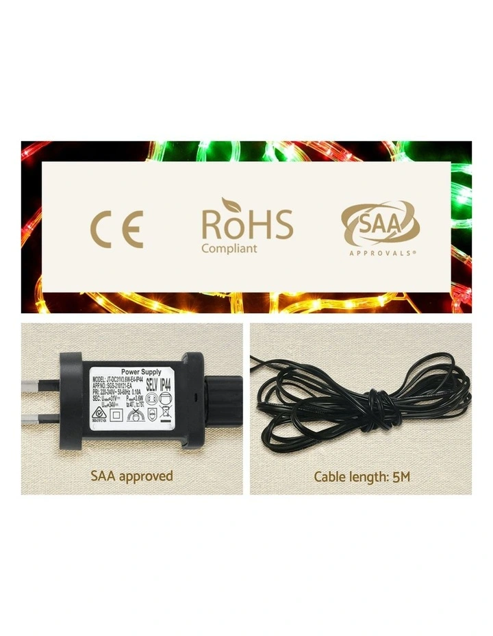 216 LED Christmas Decorations Lights Bells 76cm image 7