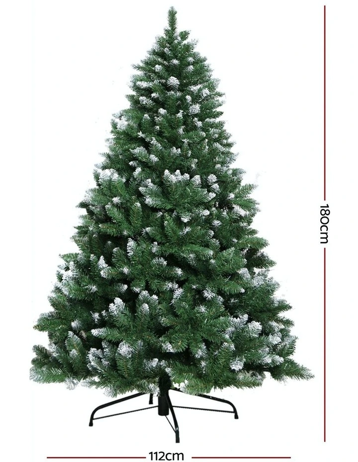 Jingle Jollys Christmas Tree 1.8M Snowy Green 650 Tips image 3