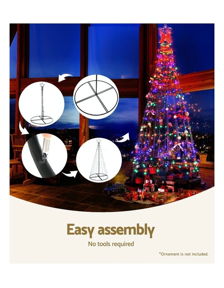 Multi-Coloured Solar Powered Christmas Tree 2.1M 264 LED image 7