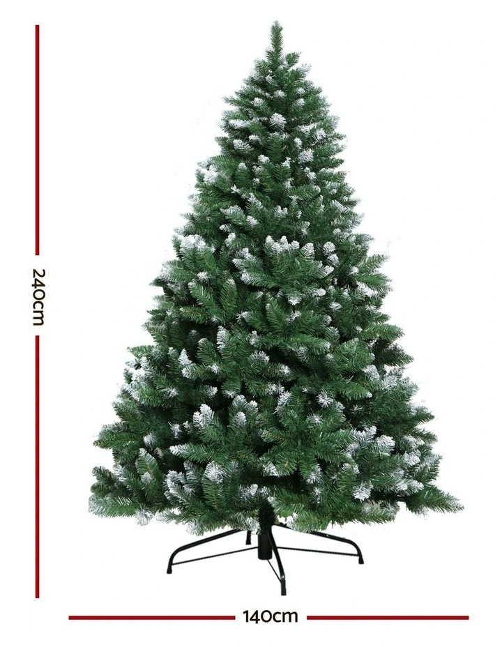 Jingle Jollys Christmas Tree 2.4M Snowy 1225 Tips image 3