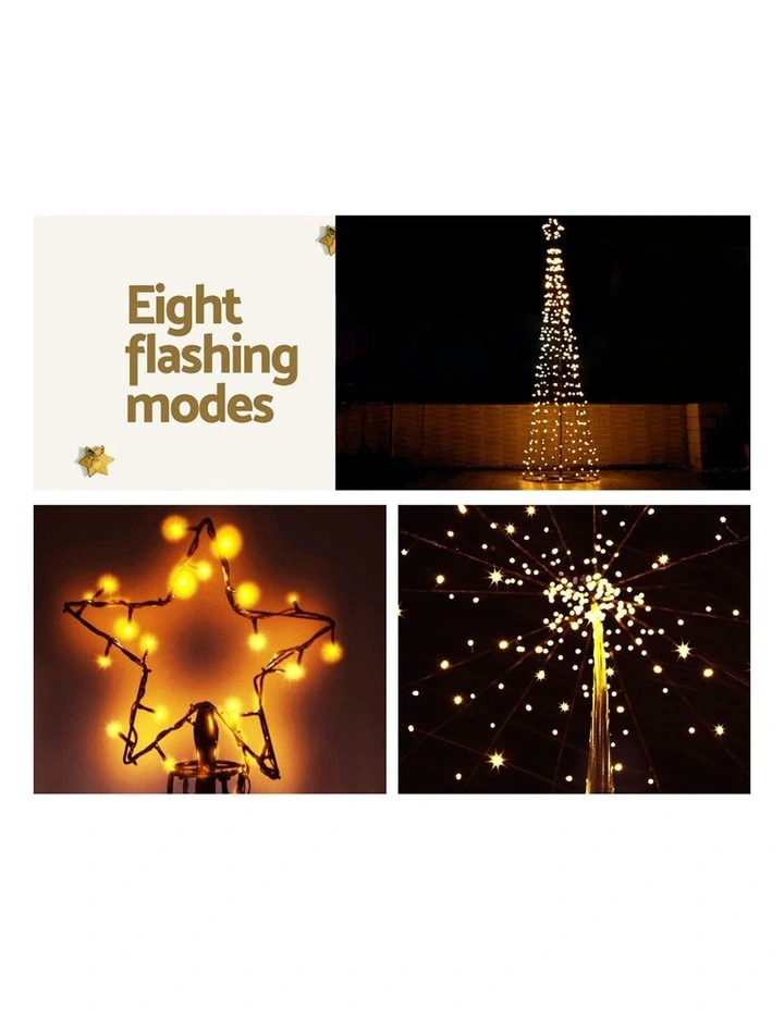 Solar LED 8 Light Modes Christmas Tree 3.6m image 6