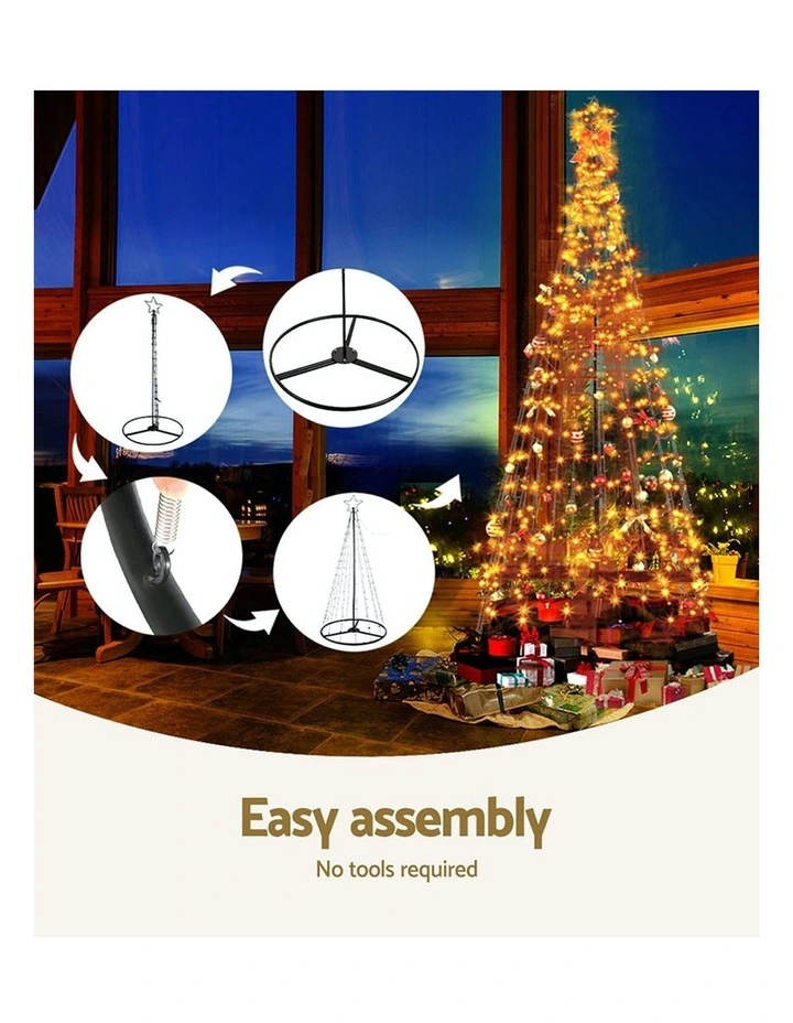 Solar LED 8 Light Modes Christmas Tree 3.6m image 7