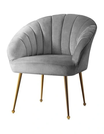 Velvet Eloise Armchair in Grey