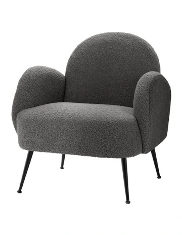 Armchair Boucle in Charcoal Hanes