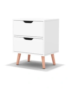 2 Drawers Boden Bedside Table in White
