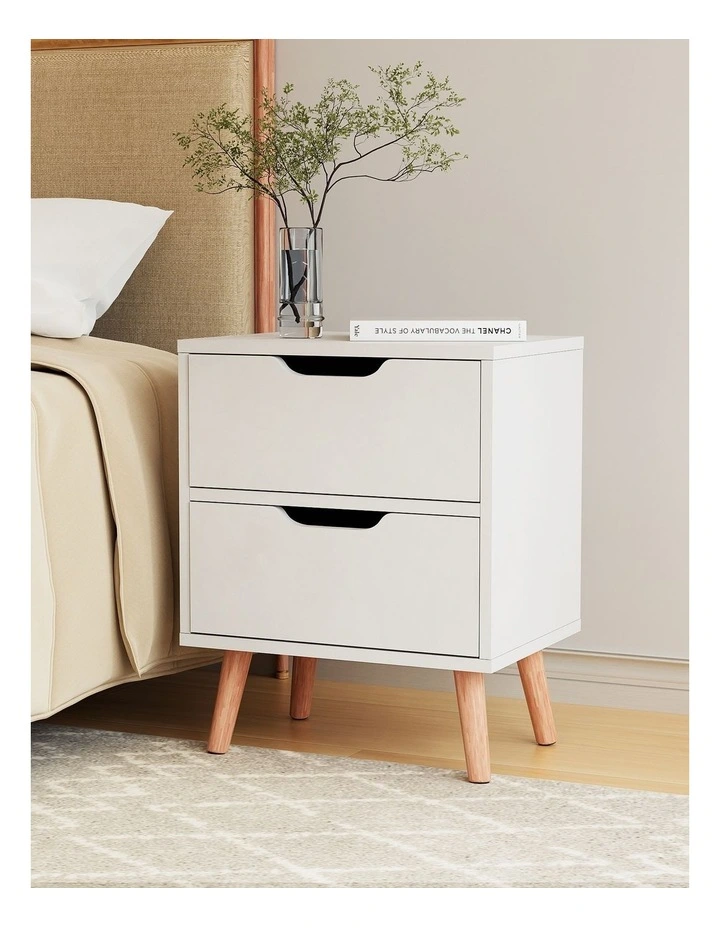2 Drawers Boden Bedside Table in White image 4