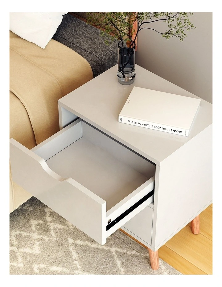 2 Drawers Boden Bedside Table in White image 5