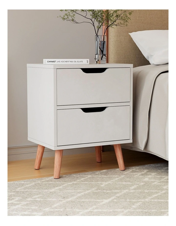 2 Drawers Boden Bedside Table in White image 6