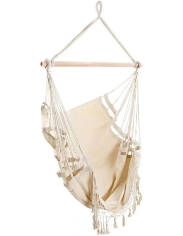 Outdoor Hanging Hammock Swing Chair in Cream