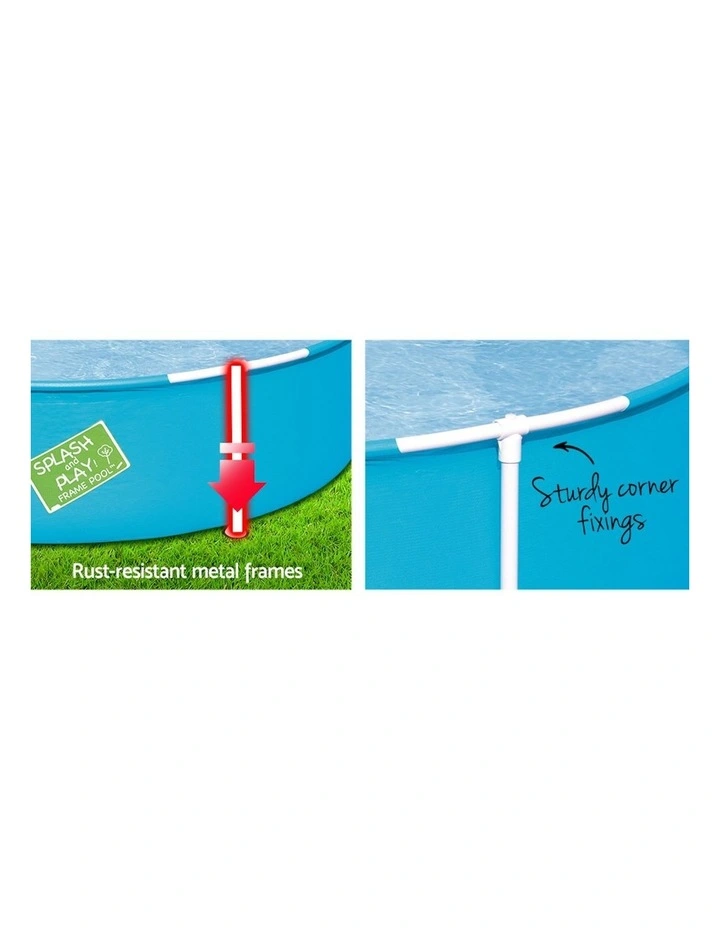 Above Ground Round Steel Frame Inflatable Swimming Pool 580L 152x38cm in Blue image 4
