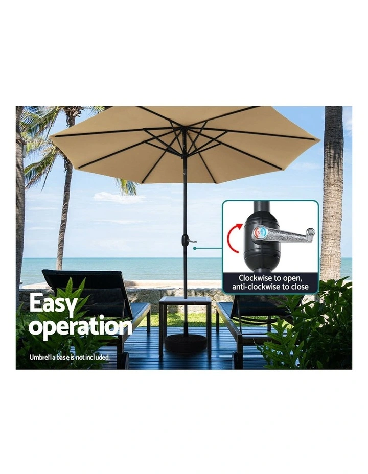 2.7m Outdoor Pole Umbrella in Beige image 4