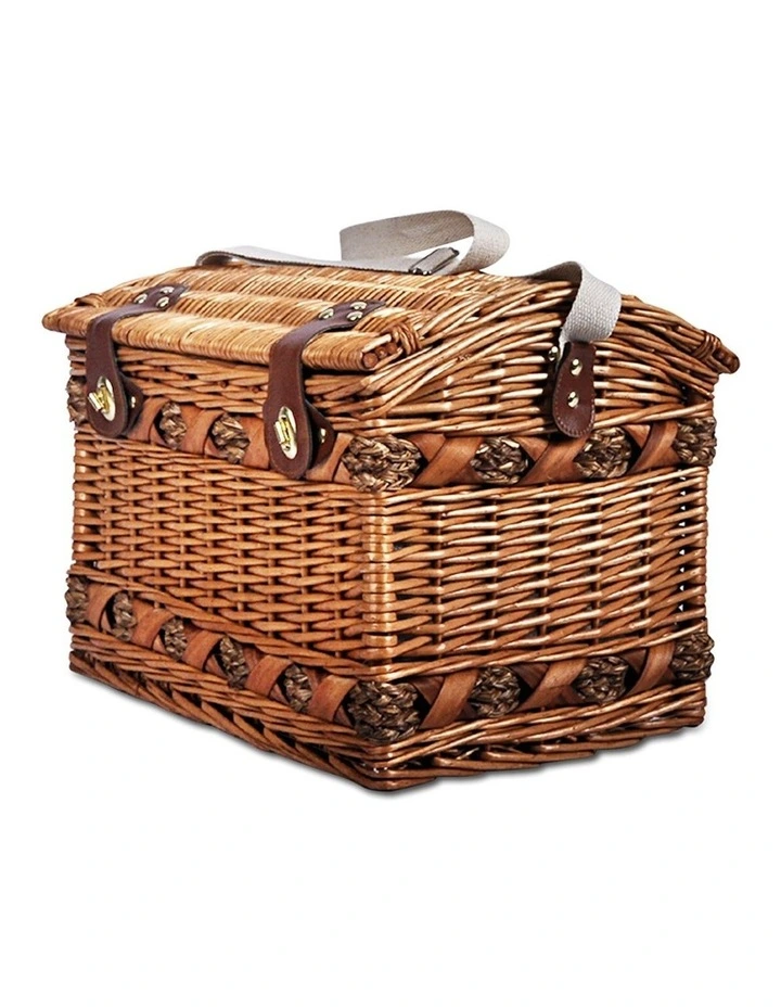 Alfresco Storage Blanket 4 Person Picnic Basket Set in Brown MYER