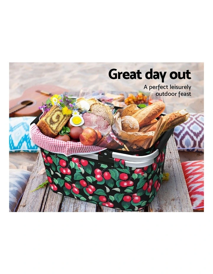 Alfresco Hamper Food Storage Insulated Picnic Basket In Multi MYER