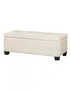 Linen Storage Blanket Box Ottoman 97cm in Beige