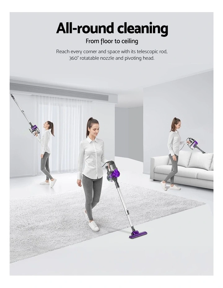 Devanti Handheld Vacuum Cleaner Handstick 450W Purple image 4