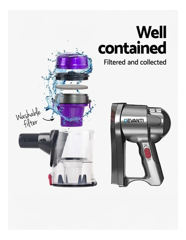 Devanti Handheld Vacuum Cleaner Handstick 450W Purple image 5