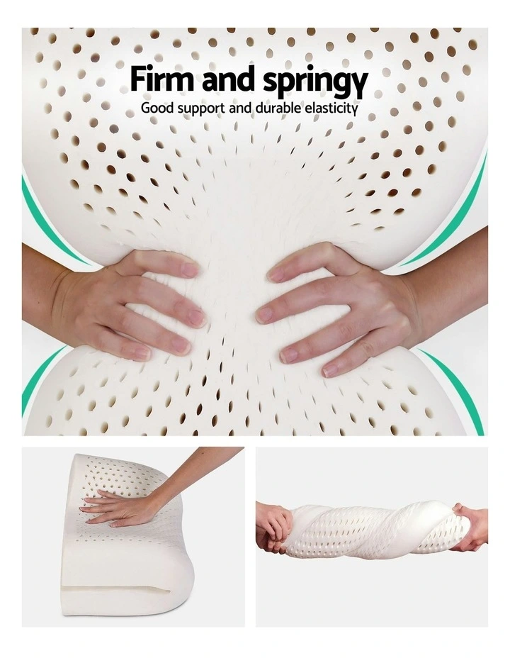 Natural Latex Pillow 2-Zone Twin Pack in Cream image 4