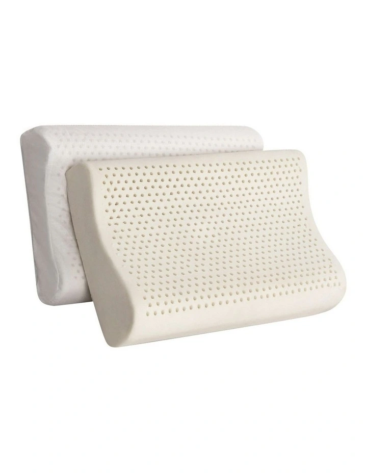Natural Latex Pillow 2-Zone Twin Pack in Cream image 5