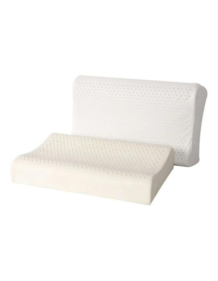 Natural Latex Pillow 2-Zone Twin Pack in Cream image 6