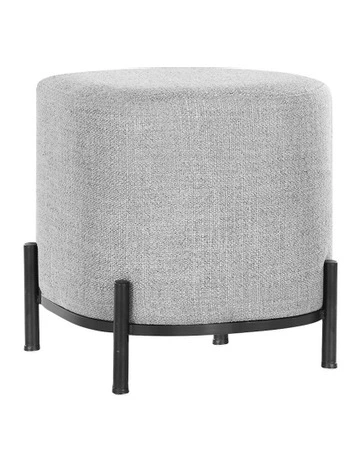Ottoman Foot Stool Square Linen in Grey