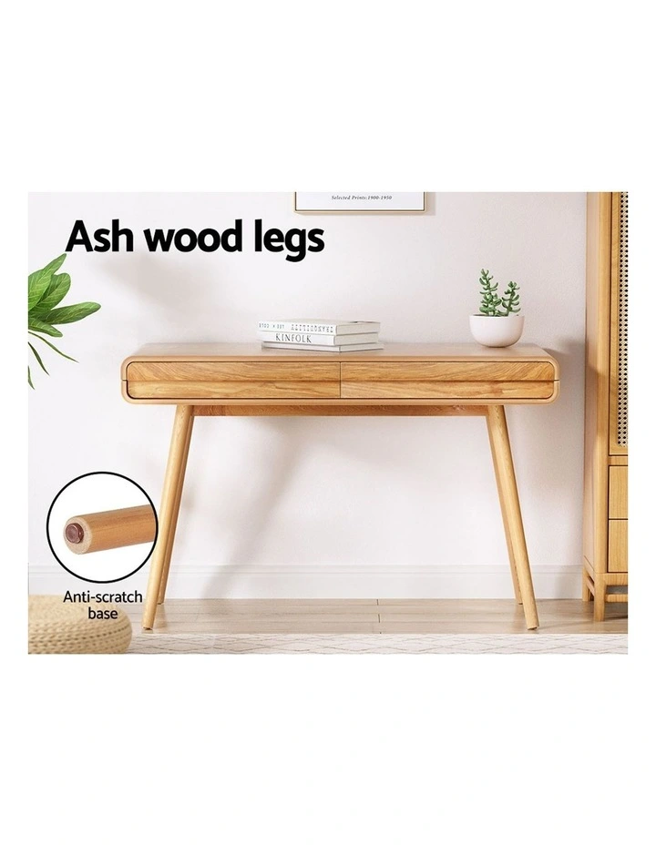 Wood Computer Desk 100cm in Natural Wood image 5