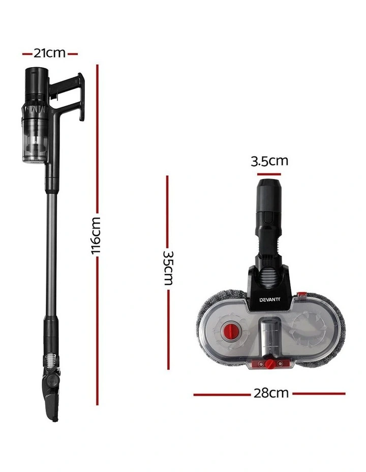 Devanti Handheld Vacuum Cleaner Mop Head 350W In Grey MYER