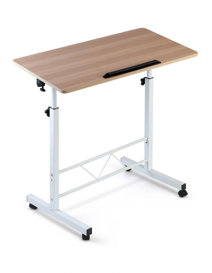Artiss Laptop Desk Table Adjustable 80CM in Light Wood image 1