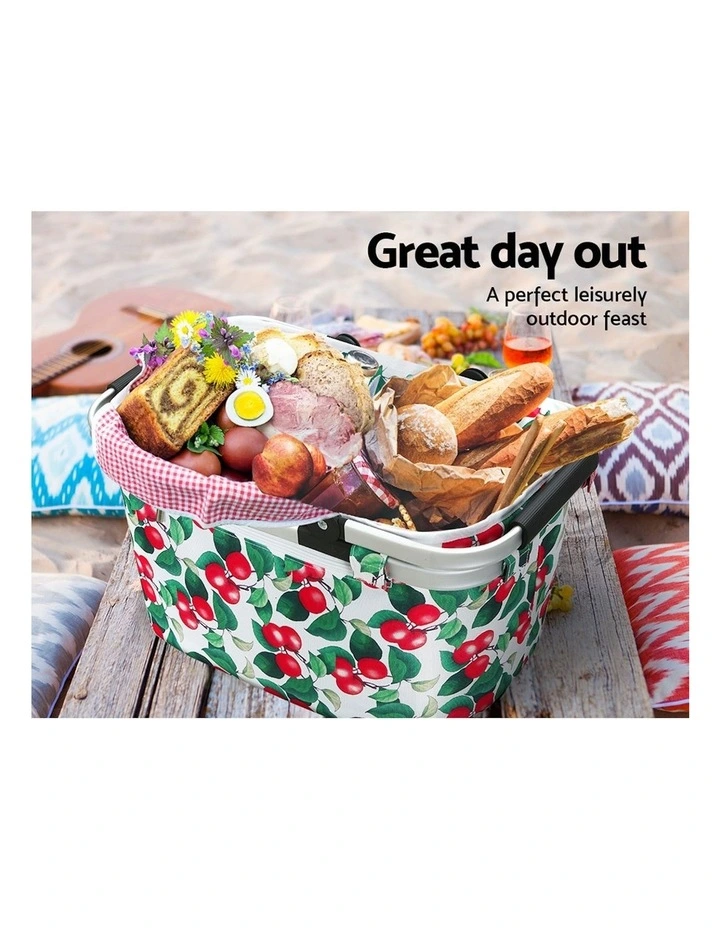 Alfresco Alfresco Folding Picnic Basket Set In Multi MYER