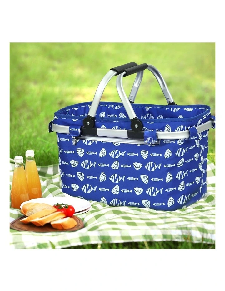 Alfresco Folding Picnic Basket In Blue MYER
