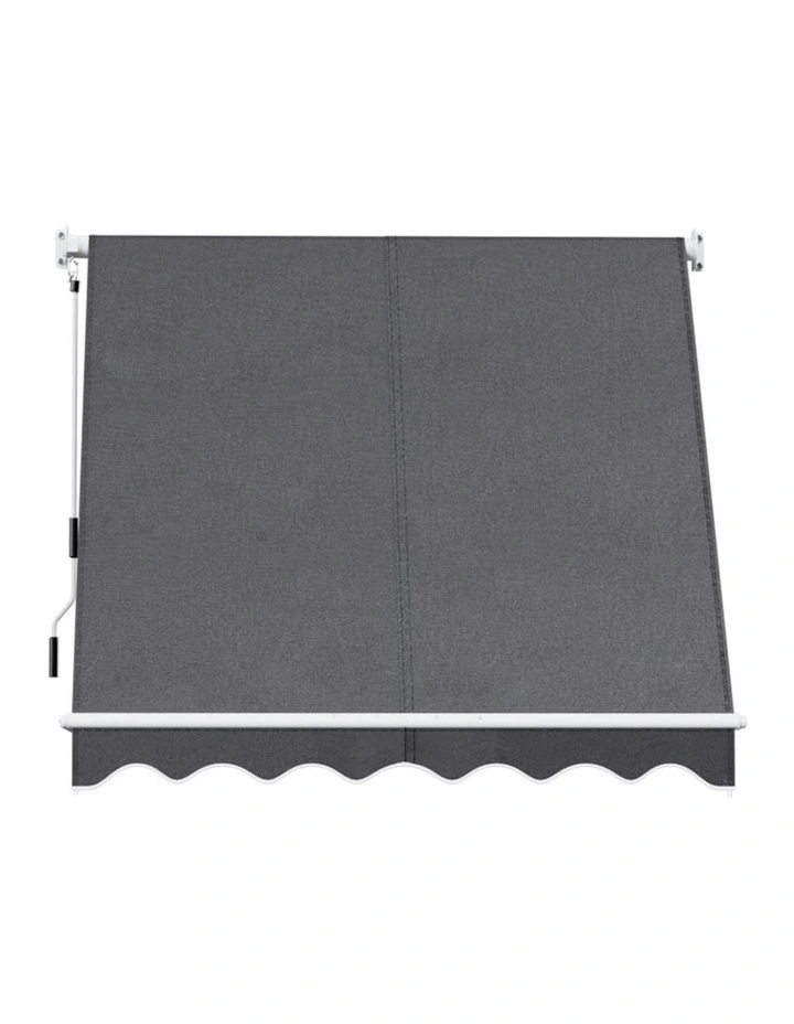 Retractable Fixed Pivot Arm Window Awning 2.1 x 2.1m in Grey image 4