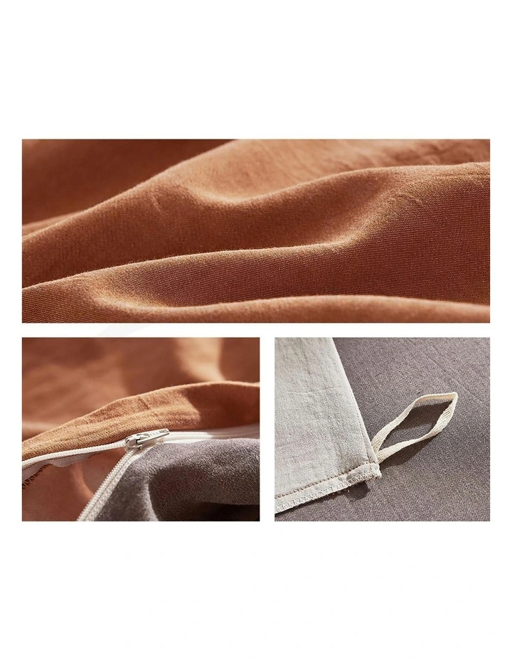 Cosy Club Cotton Bed Sheets Set Double Cover Pillow Case in Orange