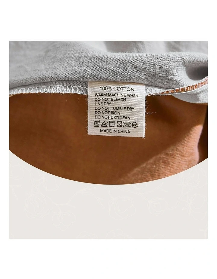 Cosy Club Cotton Bed Sheets Set Double Cover Pillow Case In Orange/Brown MYER