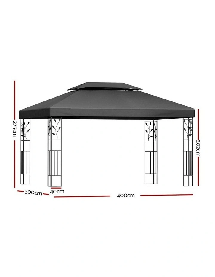 Instahut Gazebox 4x3m Marquee Outdoor Tent in Grey image 3