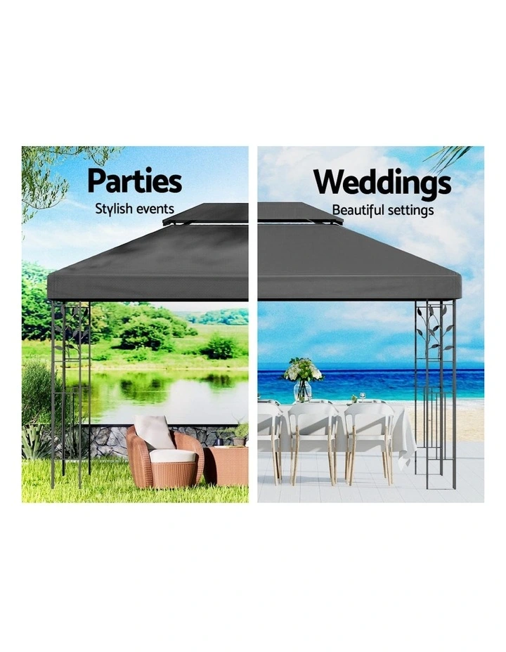 Instahut Gazebox 4x3m Marquee Outdoor Tent in Grey image 5