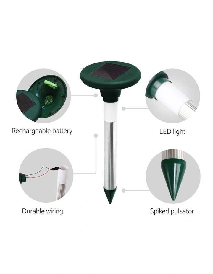 Pest Rodent Repellent Snake Repeller Solar LED x8 in Black image 4