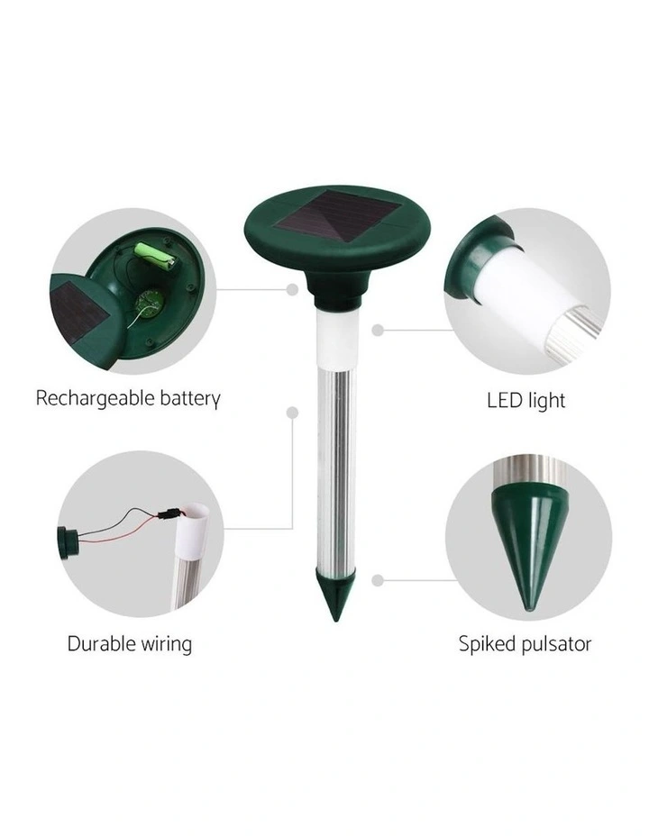 Solar LED Snake Repeller x4 in Black image 4