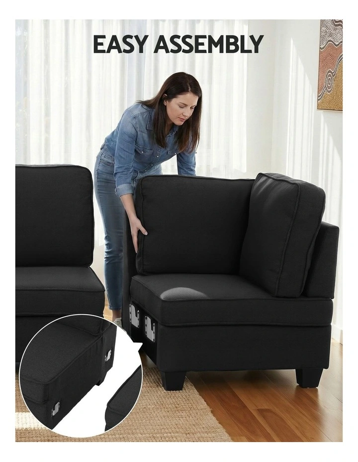 Modular Sofa 5 Seater Chaise Set in Dark Grey image 5