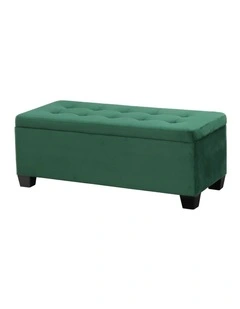 Velvet Storage Ottoman Blanket Box 98cm in Green