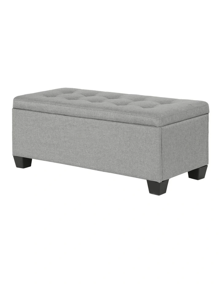 Storage Ottoman Blanket Box 97cm in Light Grey image 1