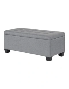 Storage Linen Ottoman Blanket Box 97cm in Grey